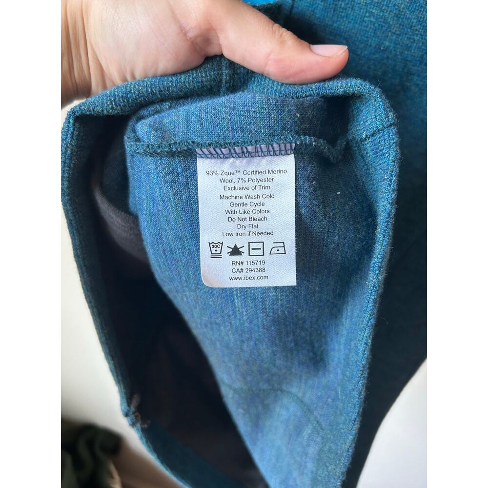 Ibex Merino Wool Full Zip Fleece Vest Teal Blue Women's Size M Medium Outdoor - Picture 5 of 5